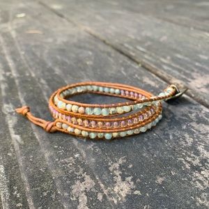 Triple wrap gemstone bracelet